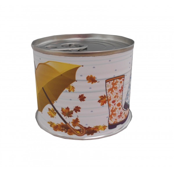 Puzzle con la frase "Para los días grises..botas de colores" en lata