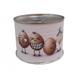 Puzzle con la frase "Los sueños se cumplen echándole huevos" en lata 2