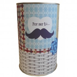 Lata personalizada para regalo hombre con abre fácil con productos gourmet 2